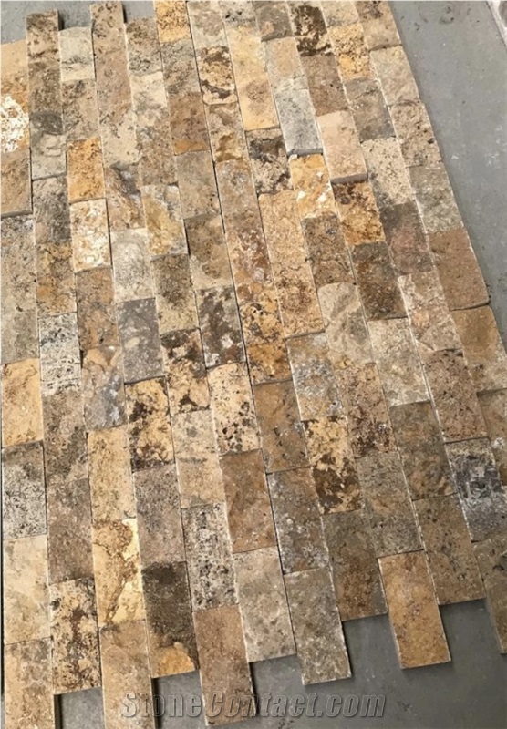 Scabos Travertine Ledger Stone Wall Panel