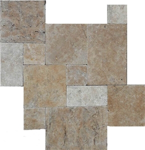 Walnut Travertine French Pattern Pool Deck Pavers