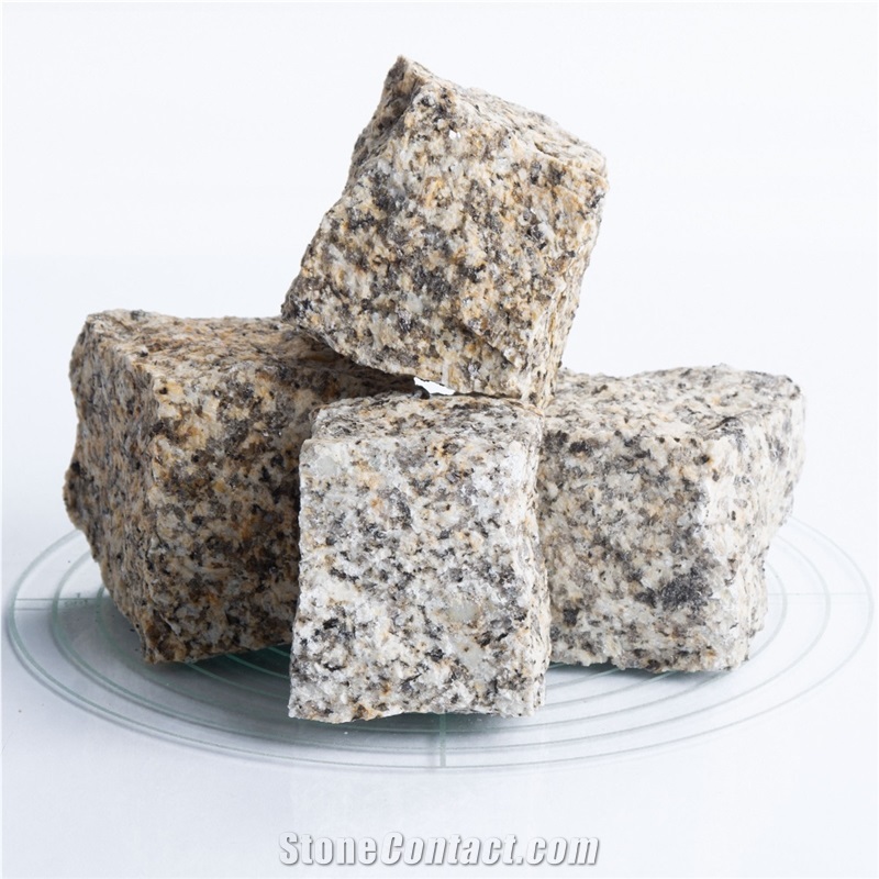 Split Granite Cobble Stone, Cube Stone Pavers 5X5x5 Cm