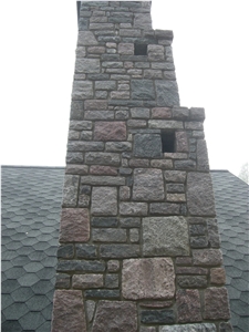 Small Granite Split Face Plate Wall Stone, Ashlar Stone