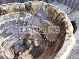 Petrified Wood Stone Wash Basin BA101