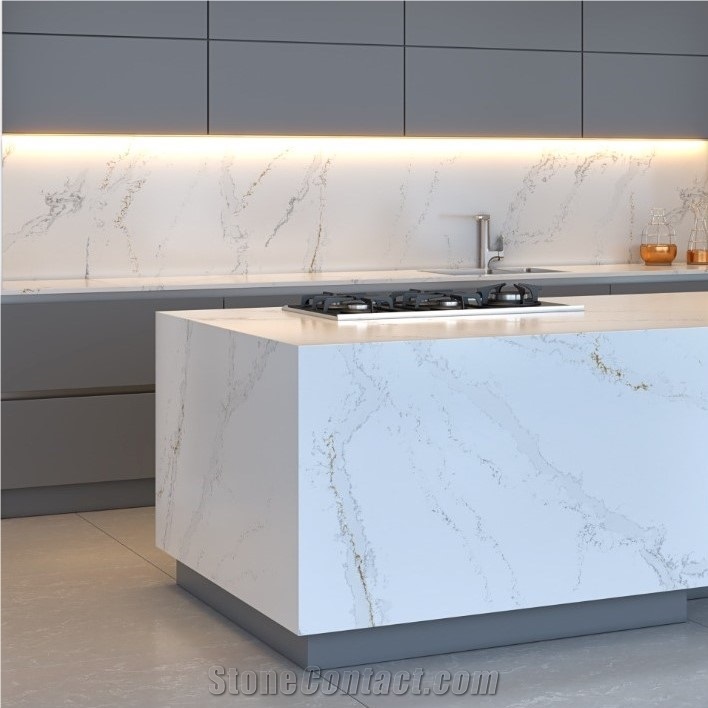 Calacatta Victory Quartz Composite Kitchen Countertops