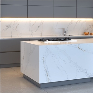 Calacatta Victory Quartz Composite Kitchen Countertops