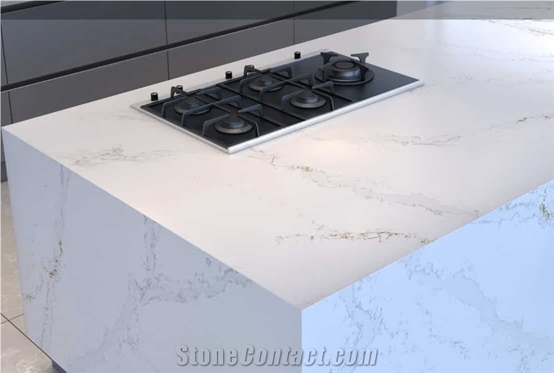 Calacatta Victory Quartz Composite Kitchen Countertops