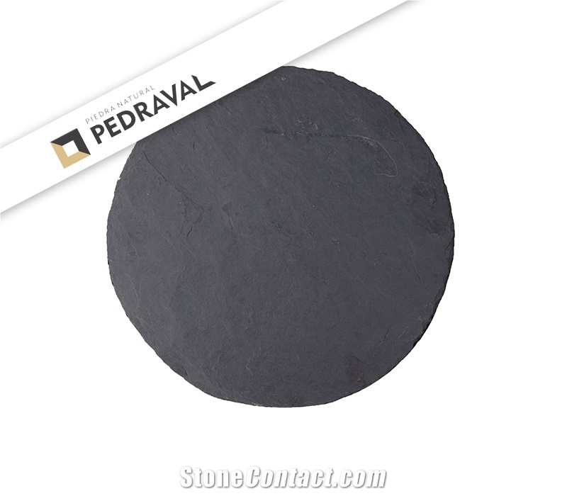 Black Slate Round Japanese Stepping Stones