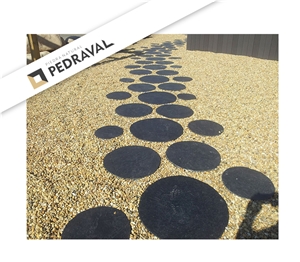 Black Slate Round Japanese Stepping Stones