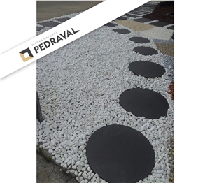 Black Slate Round Japanese Stepping Stones