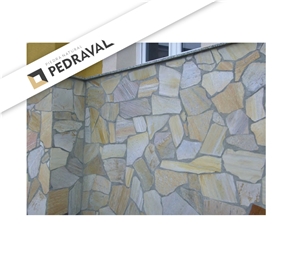 Golden Quartzite Irregular Flagstone For Walling, Paving
