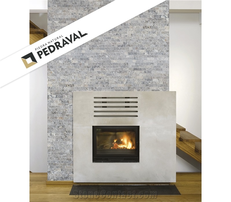 Resina Fine Range:Pre Assambled Travertine Gris Marfil Veneer