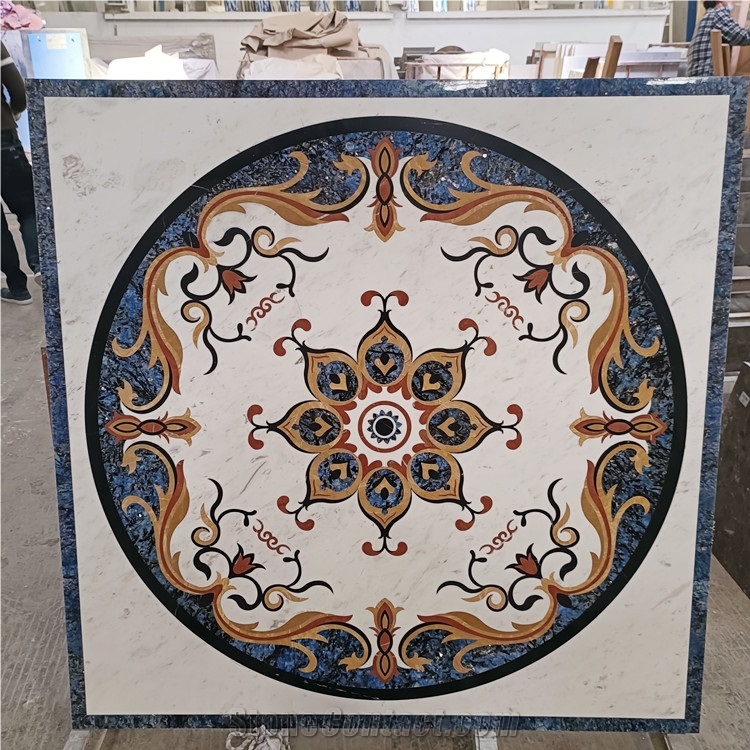 Waterjet Customized Floor Marble Medallion For Entrance