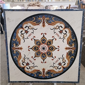 Waterjet Customized Floor Marble Medallion For Entrance