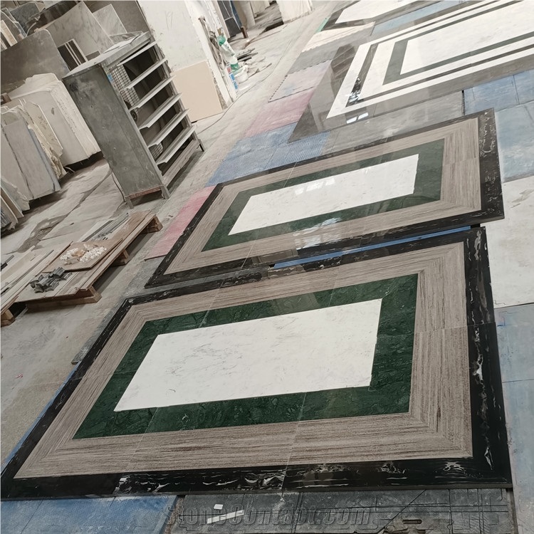 Waterjet Customized Floor Marble Medallion For Entrance
