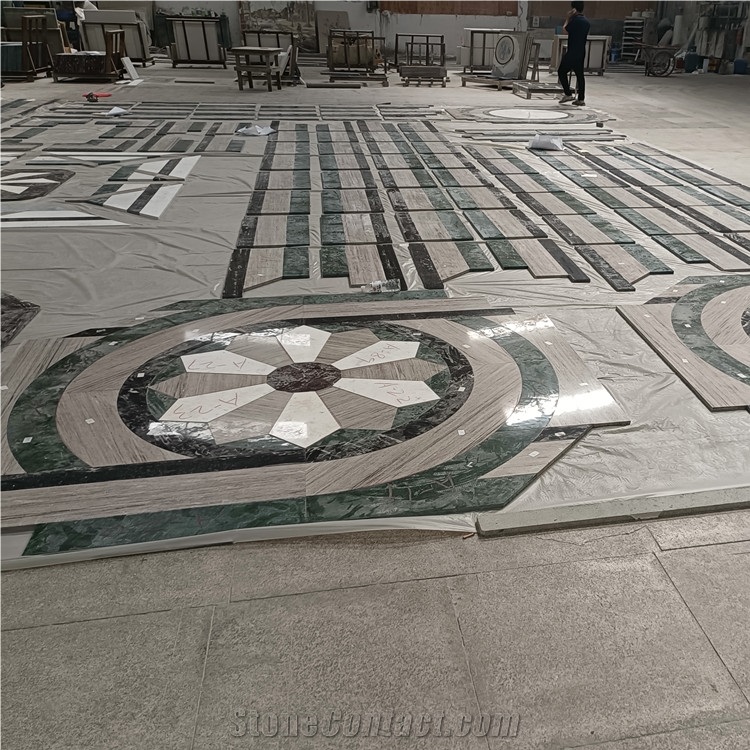Waterjet Customized Floor Marble Medallion For Entrance