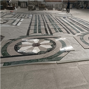 Waterjet Customized Floor Marble Medallion For Entrance