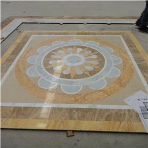 Waterjet Customized Floor Marble Medallion For Entrance