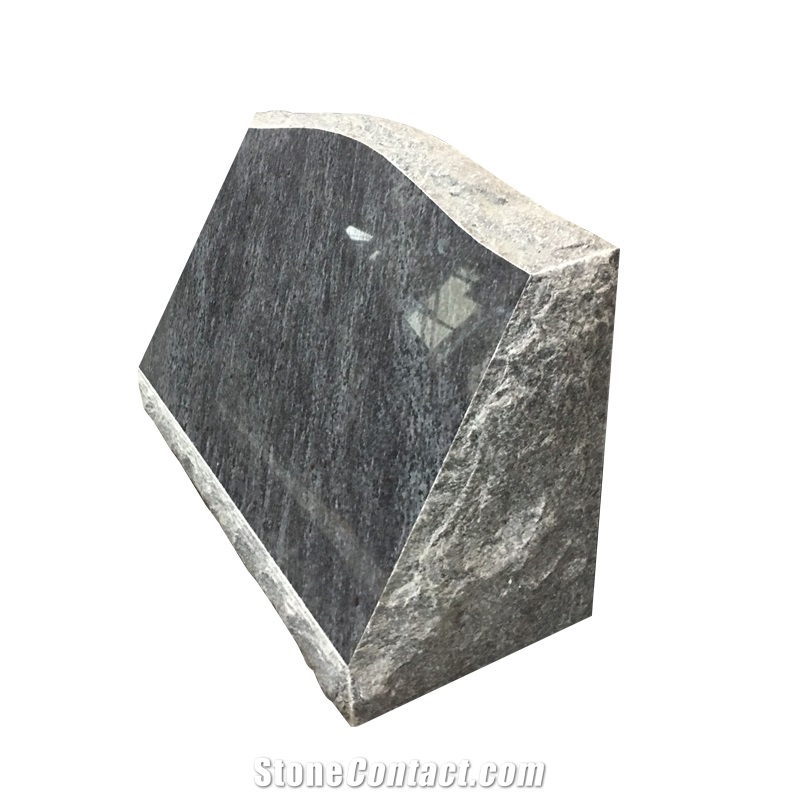 Bahama Blue Granite Slant Headstone, Grave Markers, Slant Grave