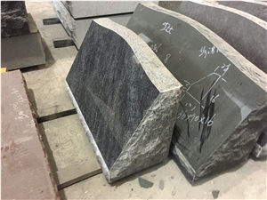Bahama Blue Granite Slant Headstone, Grave Markers, Slant Grave