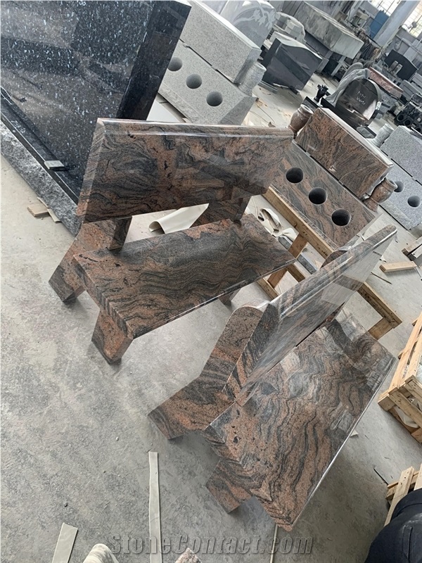 Bench Simple European Aurora Granite Stone Bench Monuments