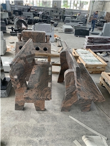 Bench Simple European Aurora Granite Stone Bench Monuments
