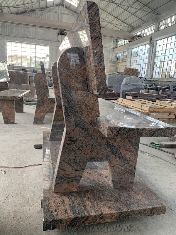 Bench Simple European Aurora Granite Stone Bench Monuments
