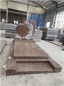 China Maple Red G562 Granite Angel Heart Headstone Monuments