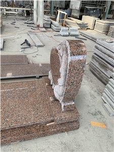 China Maple Red G562 Granite Angel Heart Headstone Monuments