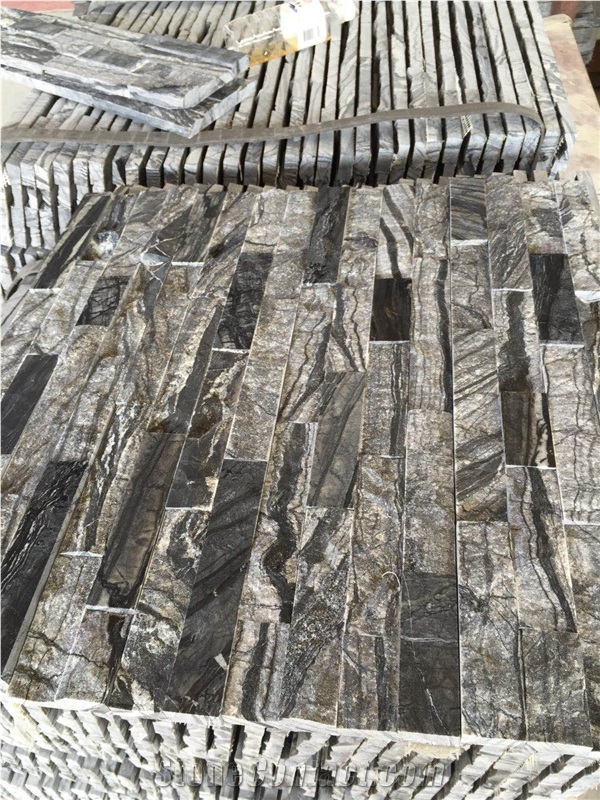 Cultured Stone Black Wooden Wall Cladding Veneer
