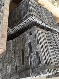 Cultured Stone Black Wooden Wall Cladding Veneer