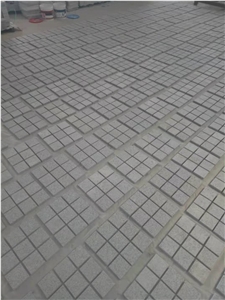 G603 Grey Granite Cube Stone With Mesh Paver Cobble
