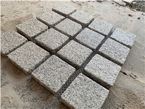 G603 Grey Granite Cube Stone With Mesh Paver Cobble