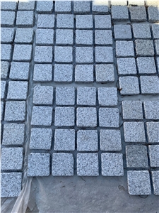 G603 Grey Granite Cube Stone With Mesh Paver Cobble