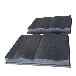 G654 China Dark Grey Granite Open Book Slant Grave Bible G654 China Dark Grey Granite Open Book Slant Grave Bible