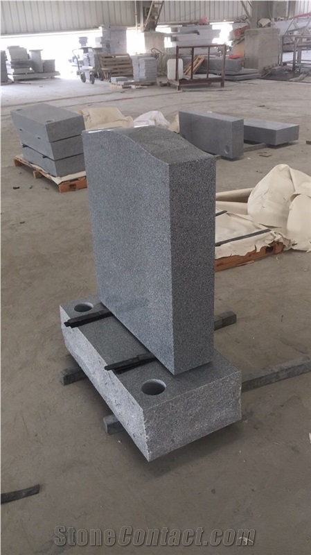 Granite G633 Grey Upright Headstones American Style