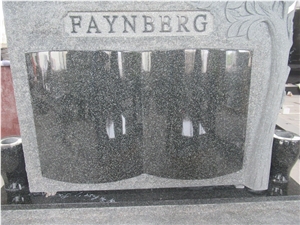 Grey Granite Book Headstone With Vases Headstone European