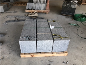 Hainan G654 Grey Granite Customized Flamed Kerbstone