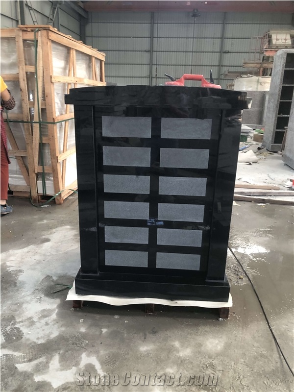India Black Granite Mausoleum Columbarium American Style