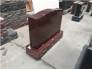 Indian Red Granite Upright Headstone American Canada Style
