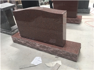 Indian Red Granite Upright Headstone American Canada Style