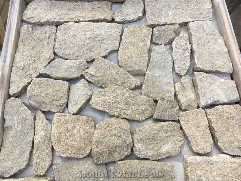Tiger Skin Yellow Granite Crazy Random Size Loose Stone