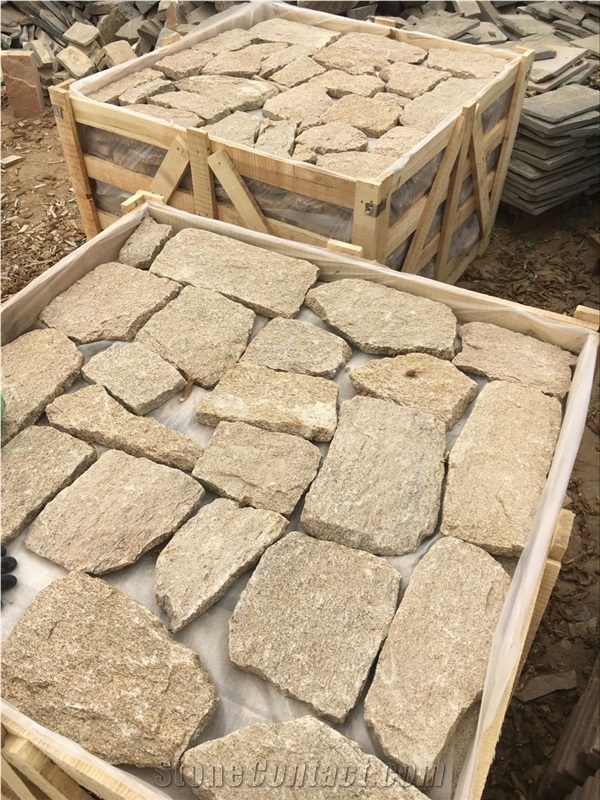 Tiger Skin Yellow Granite Crazy Random Size Loose Stone