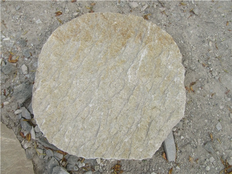 Yellow Beige Slate Garden Stepping Stone