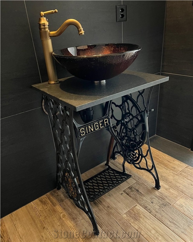 Nero Assoluto Granite Washing Top With Glass Basin