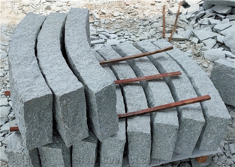 Arc Curve Granite Stone Kerbstone Garden Roadside Stone