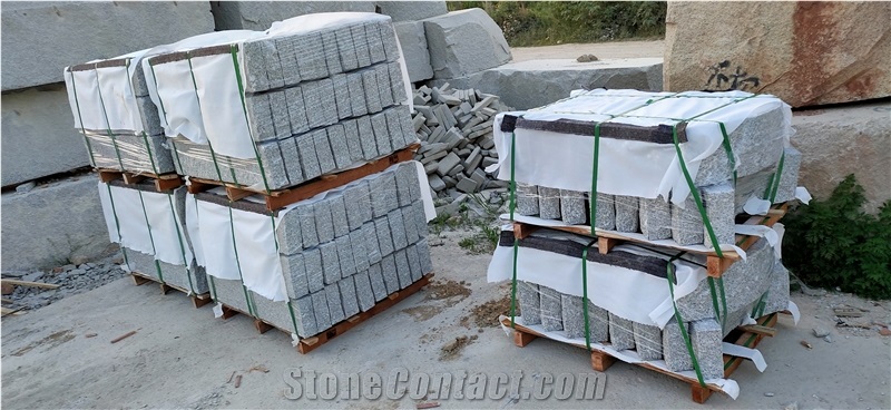 Cheap Pineapple Light Grey Granite Curbstone Kerbs Kerbstone