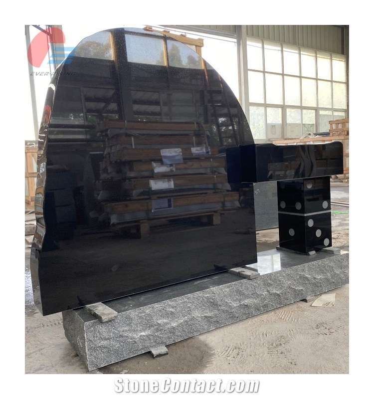 Absolute Jet Black Granite Custom Monument And Tombstone