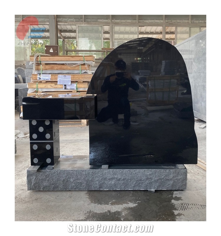 Absolute Jet Black Granite Custom Monument And Tombstone