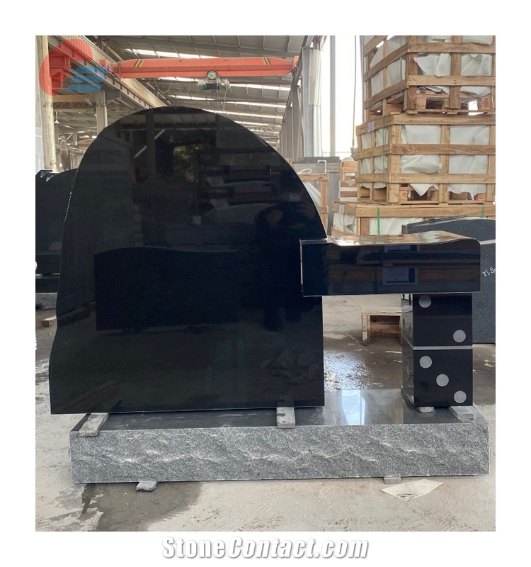 Absolute Jet Black Granite Custom Monument And Tombstone