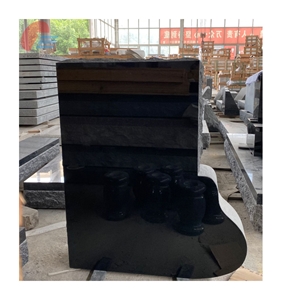 Factory Price Black Granite Guitar Tombstone For Cemetery