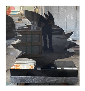 High Quality Polished Black Granite Custom Headstone