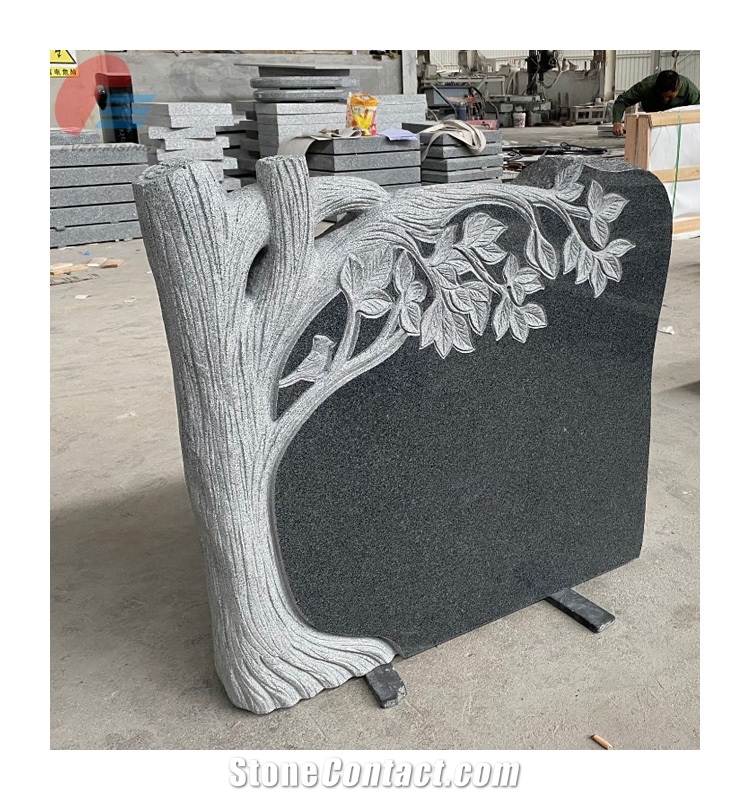 Unique Design Granite Tree Of Life Headstone Design